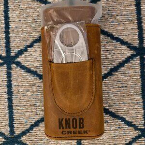 Knob Creek branded leather cigar case and cutter